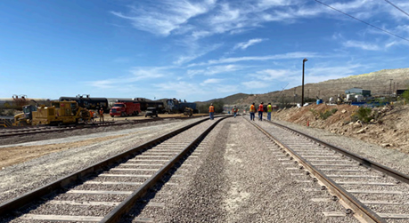 A siding completed at Sierrita adds more than 2,000 feet of track capacity for rail cars there.