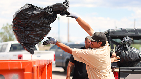 Hydromet Supervisor Richard Chavez was one of the Freeport volunteers at a Copper Collaborative community cleanup in the Mining District.