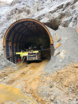 At Climax, crews enter an access for the drift being targeted by the drill team.