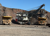 One of Safford’s new shovels loads a haul truck in the Lone Star pit.