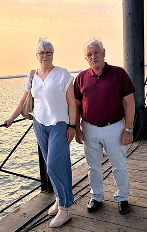 Miguel Palacios and his wife, Esperanza Morillo León, spend much of their time in Huelva, Spain, on the coast of the Atlantic Ocean.