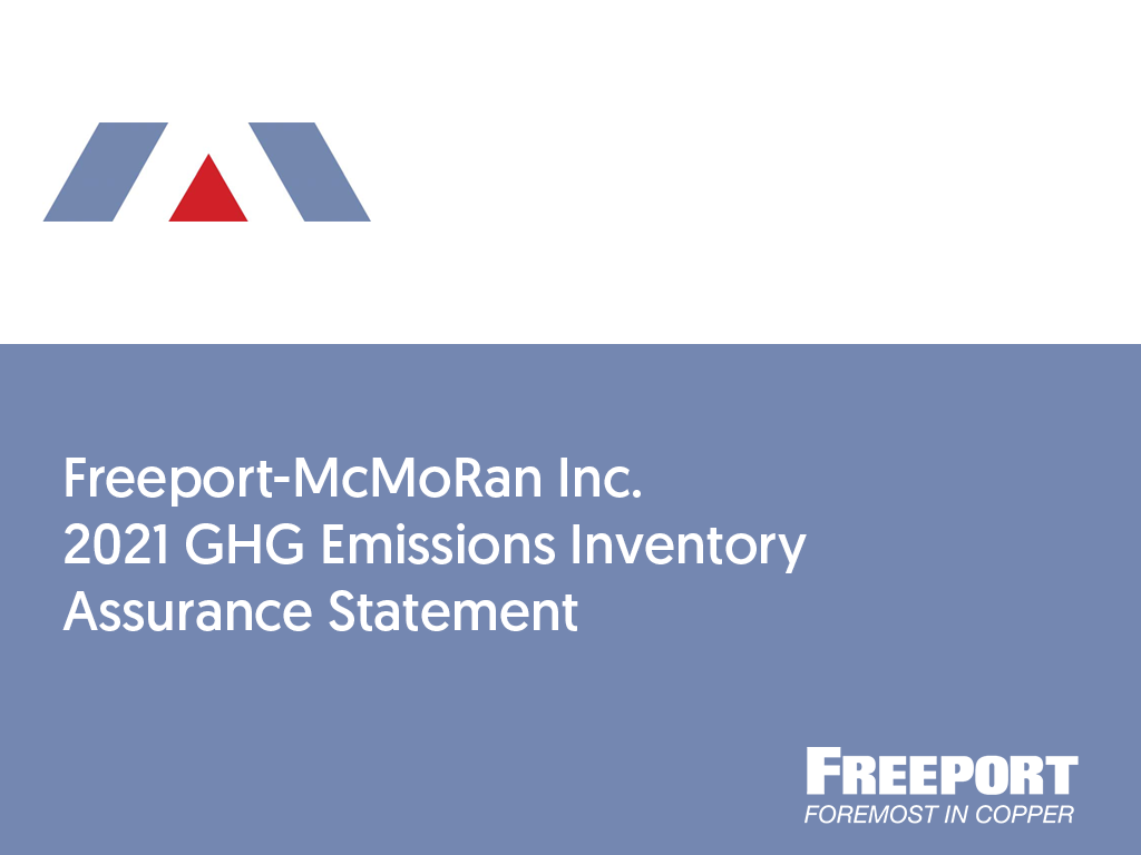 2021 GHG Emissions Inventory Assurance Statement